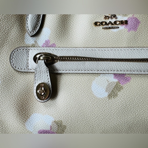 Coach Floral Brentwood Taylor Leather Tote Purse - Picture 8 of 10